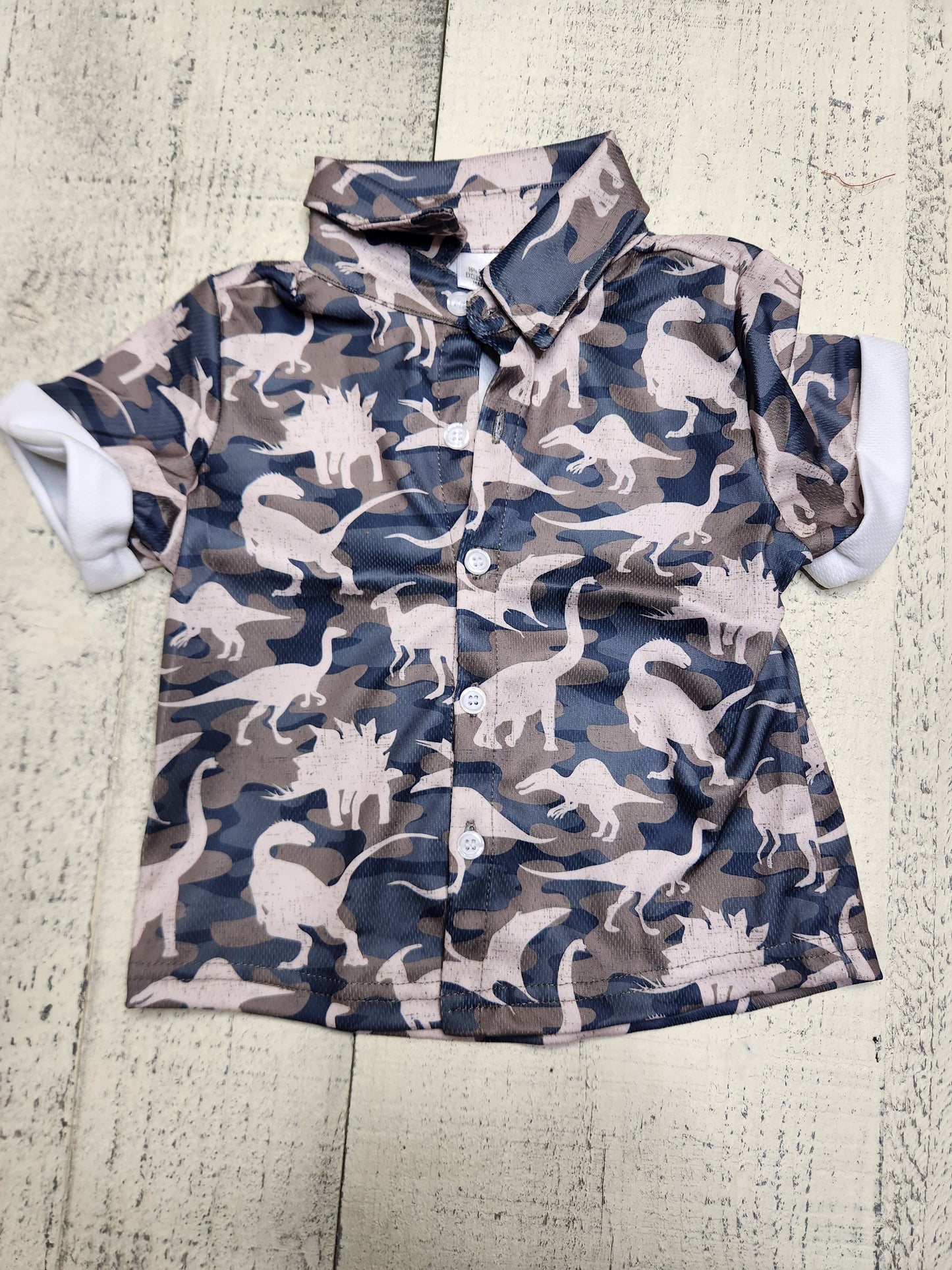 Camo Dino Button Up