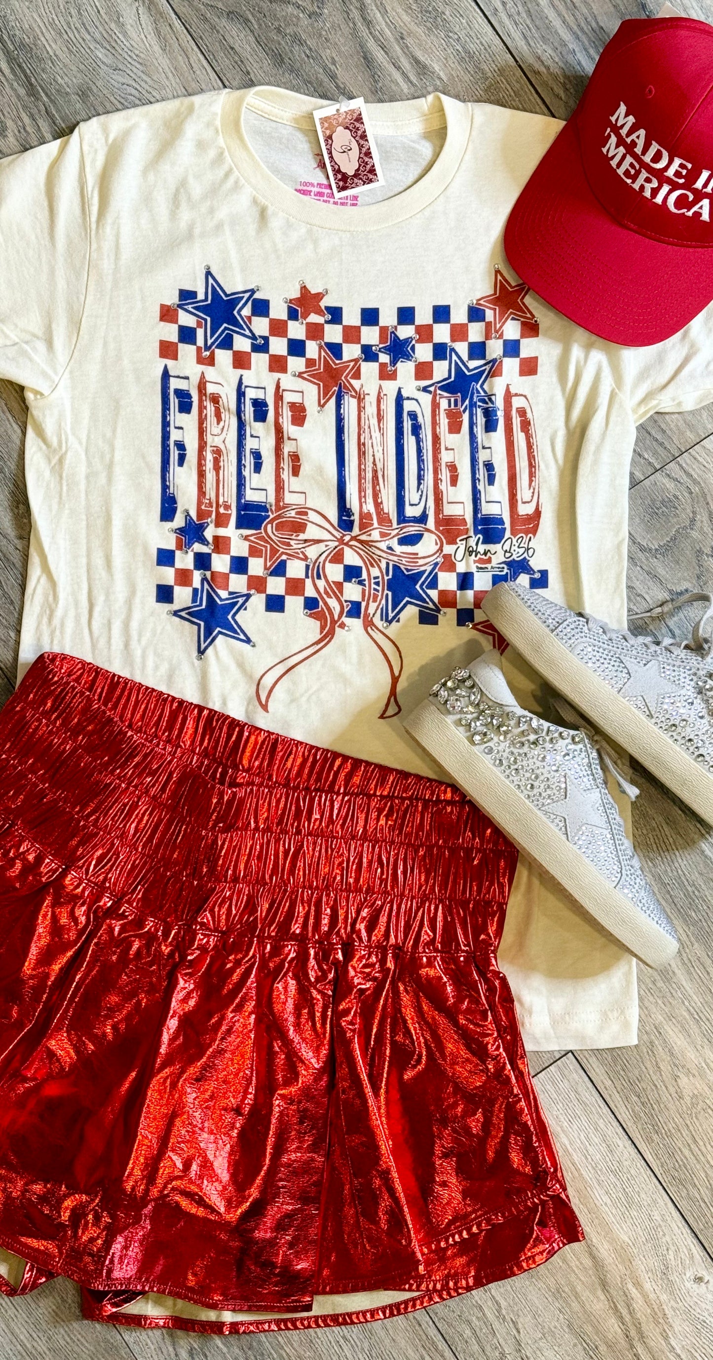 RED METALLIC SKORT (LARGE)