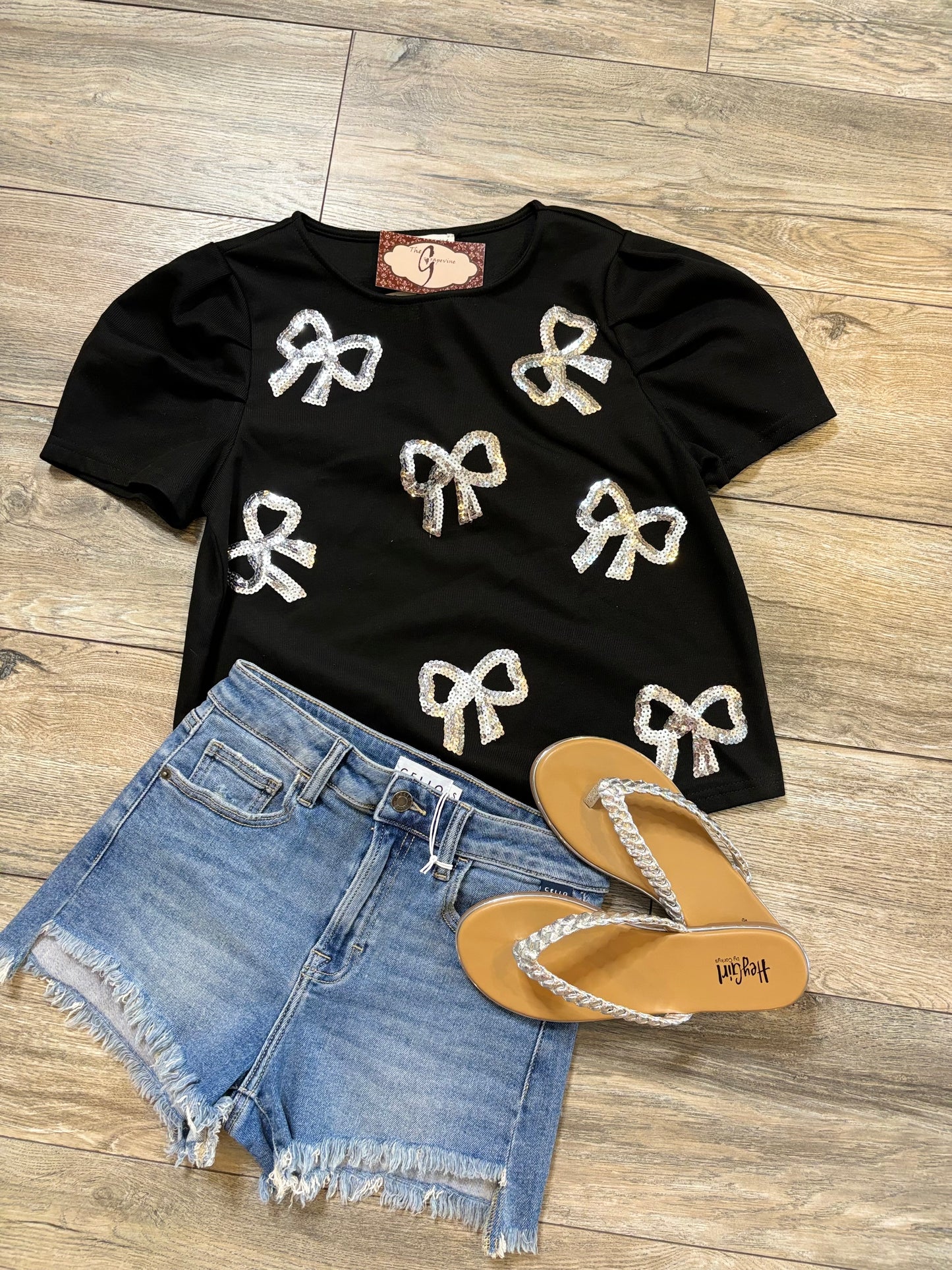 Sequin Bow Crop
