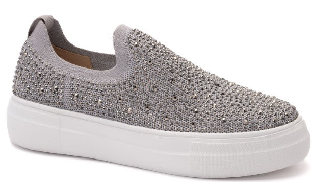 Swank Grey Crystals Slip On