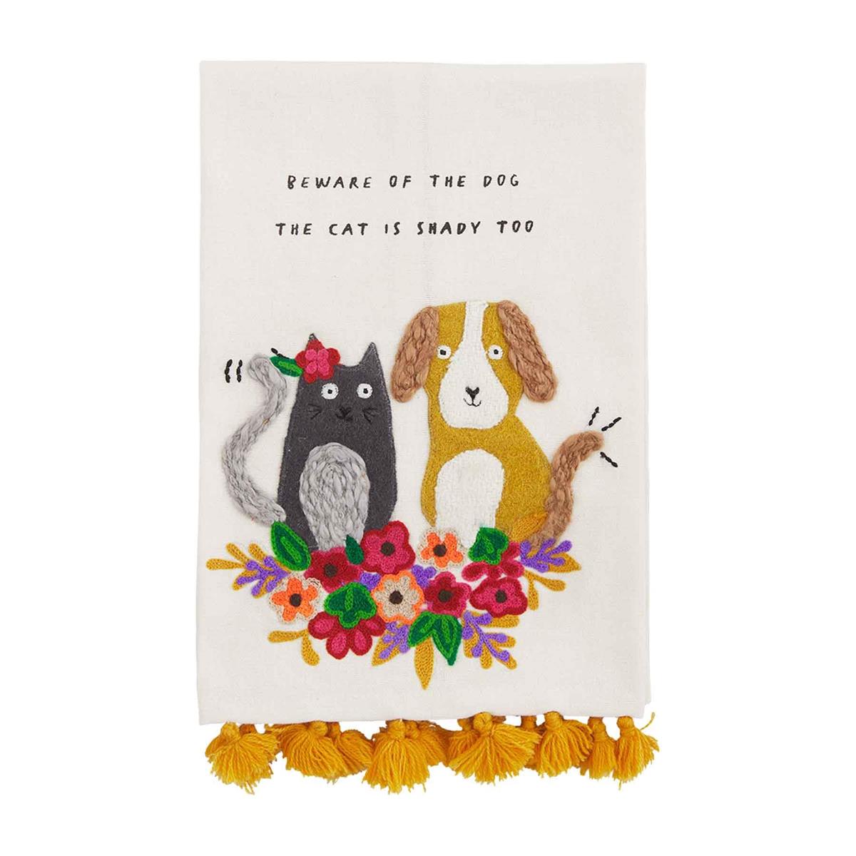 BEWARE PET EMBROIDERED TOWEL