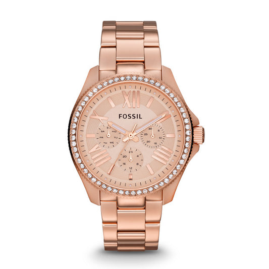 Cecile Multifunction Rose-Tone Stainless Steel Watch