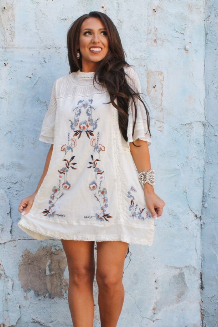 Cream Floral Tunic