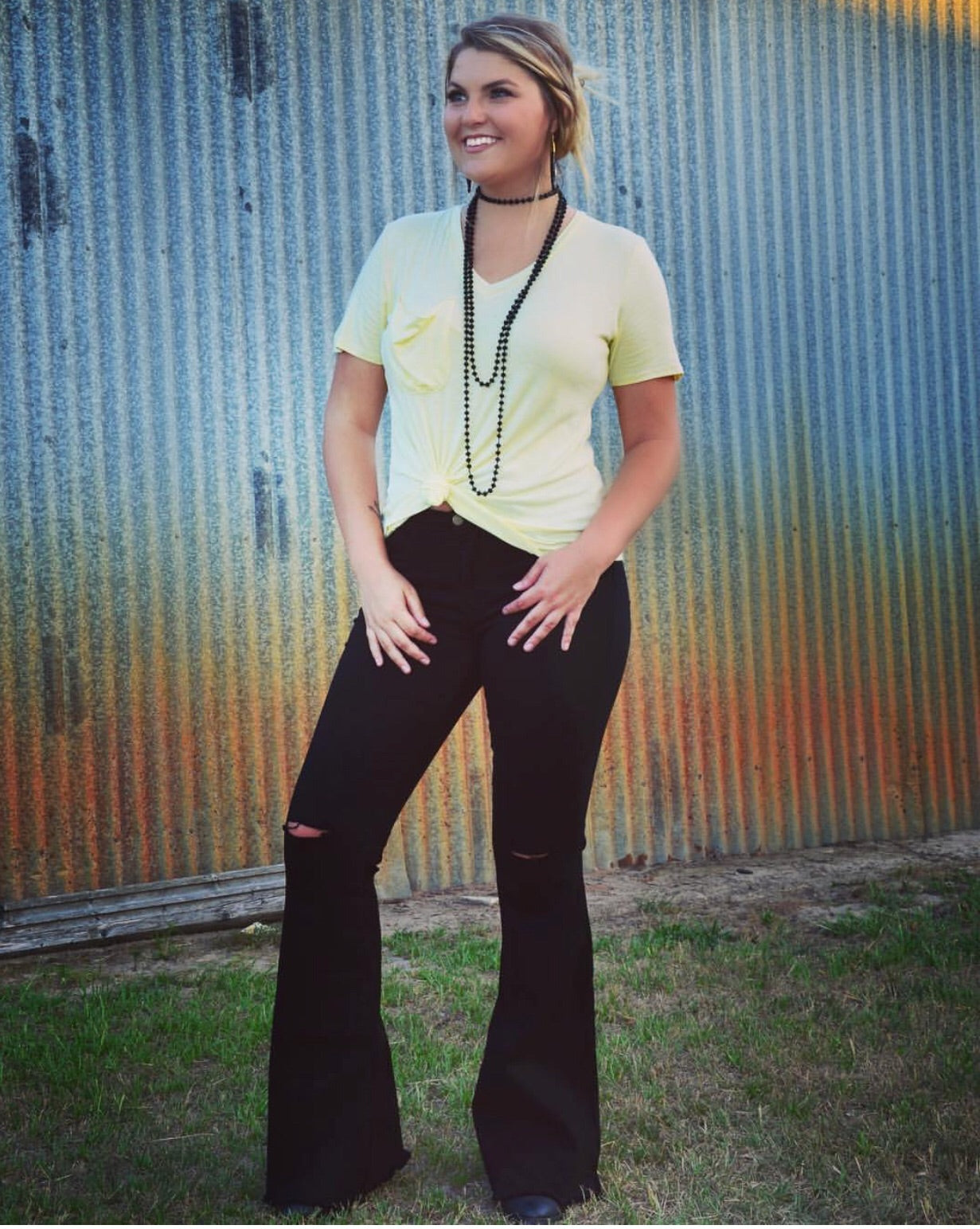 Yellow Pocket Tee (Small & Medium)