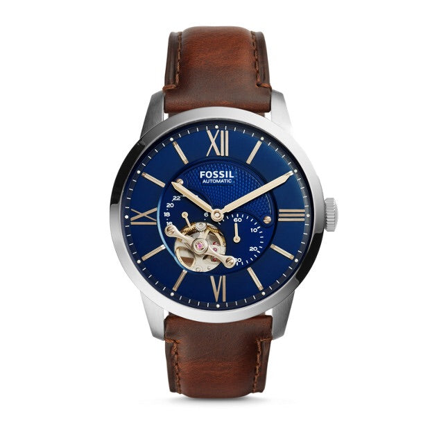 Townsman multifunction shop navy leather watch