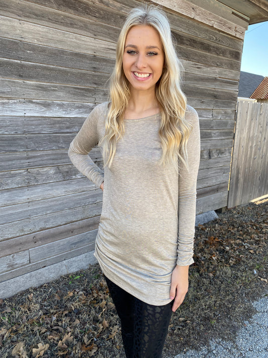 Taupe Ribbed Tunic