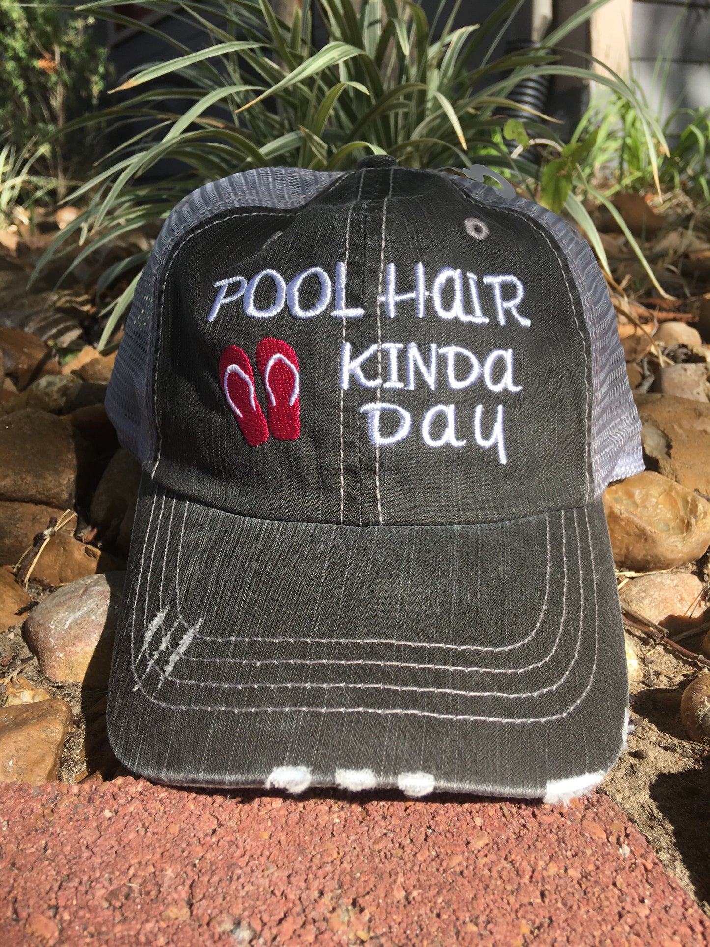Embroidered "Pool Hair Kinda" Day