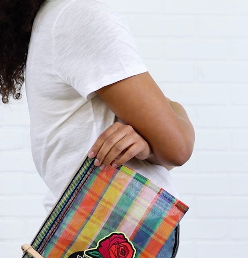 Marcela Patch Mesh Slim Zip Pouch