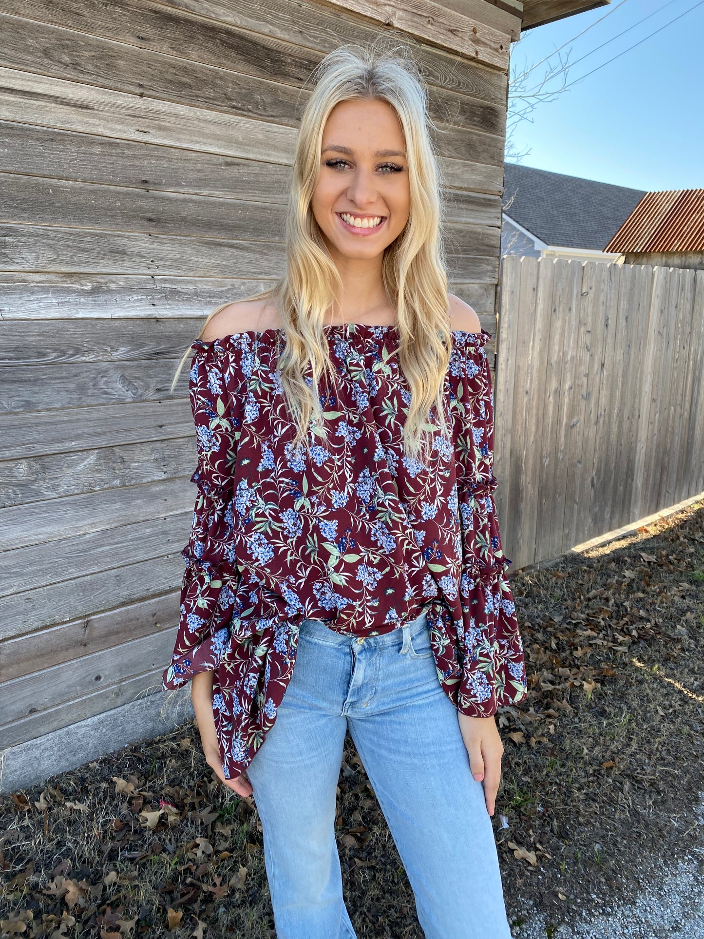 Maroon Bluebonnet Blouse