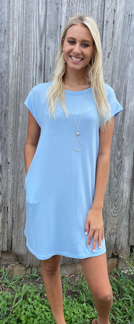 Light Blue T-Shirt Dress (LARGE)