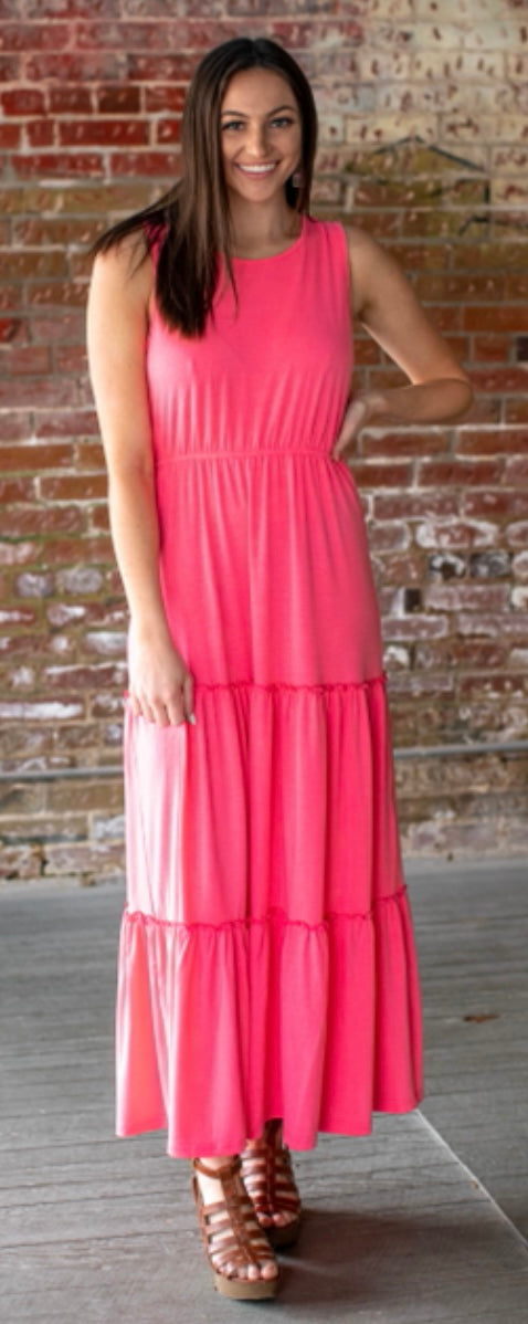 Neon Pink Maxi Dress (Small & Large)
