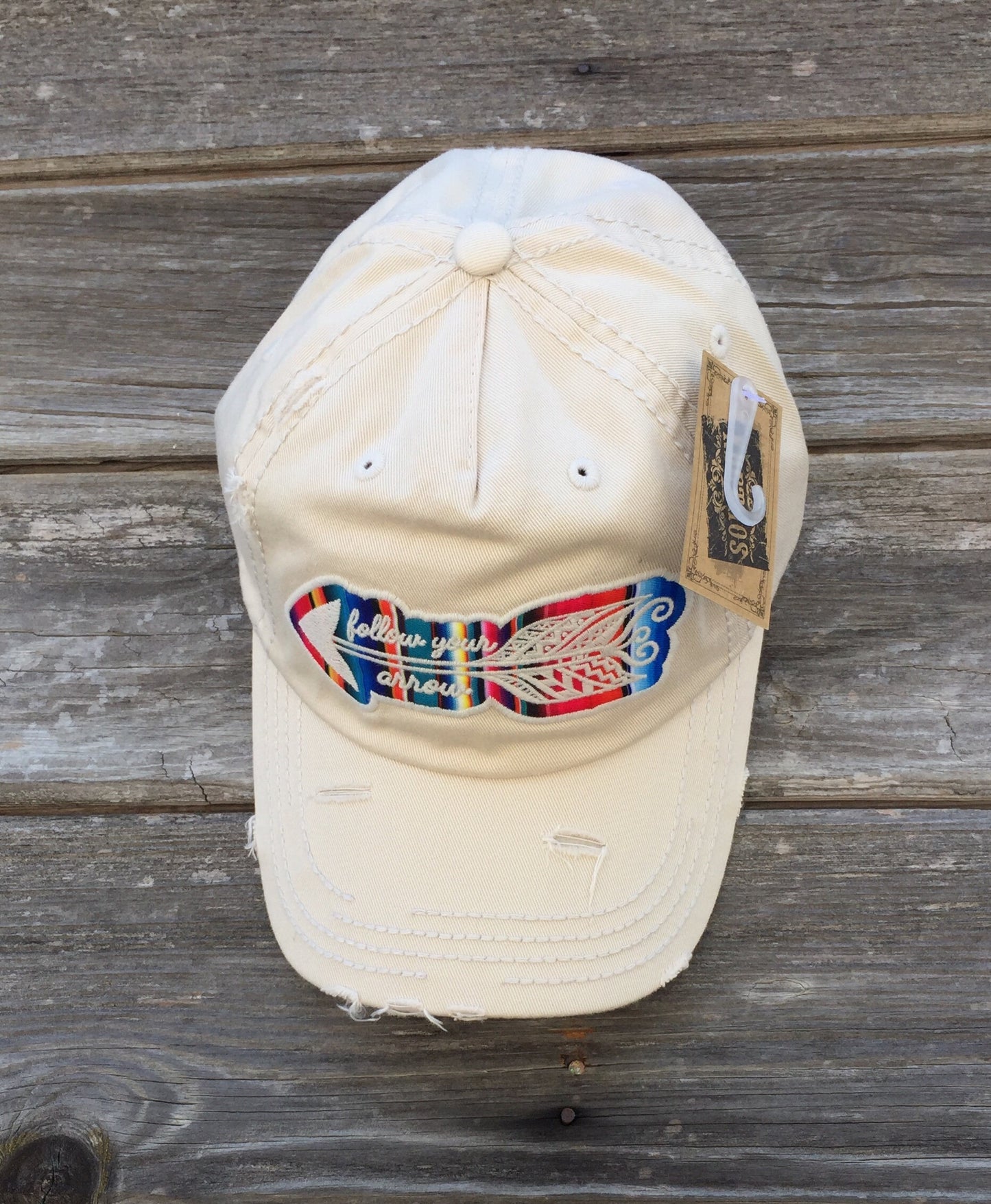 Cream "Follow Your Arrow" Serape Cap