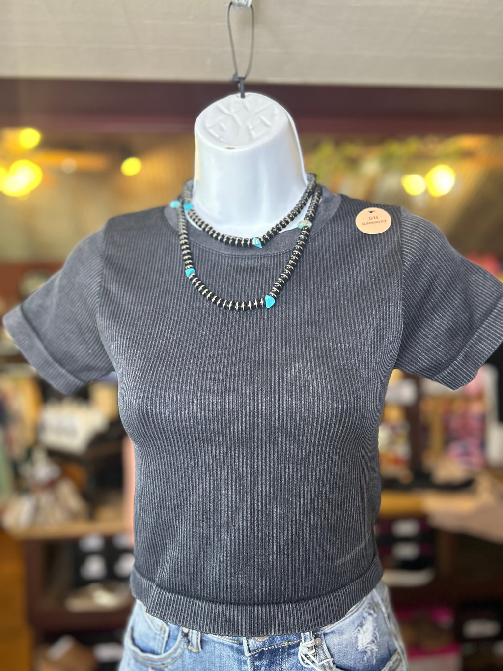 Black Short Sleeve Top