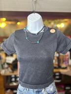 Black Short Sleeve Top