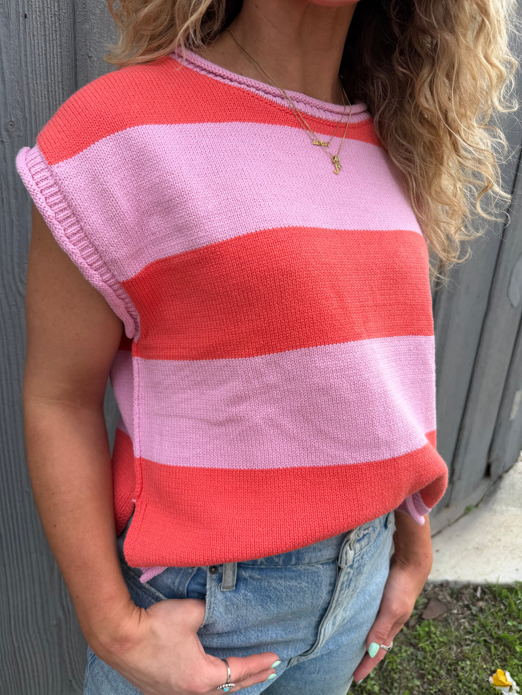 The Red & Pink Stripe Top