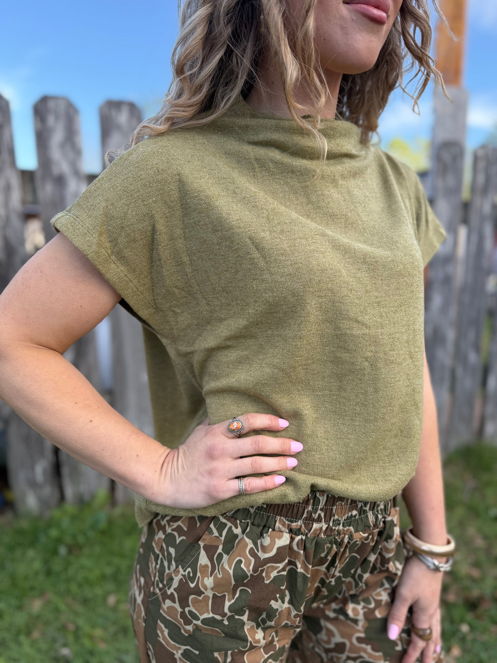 Knitted High Mock Neck Top