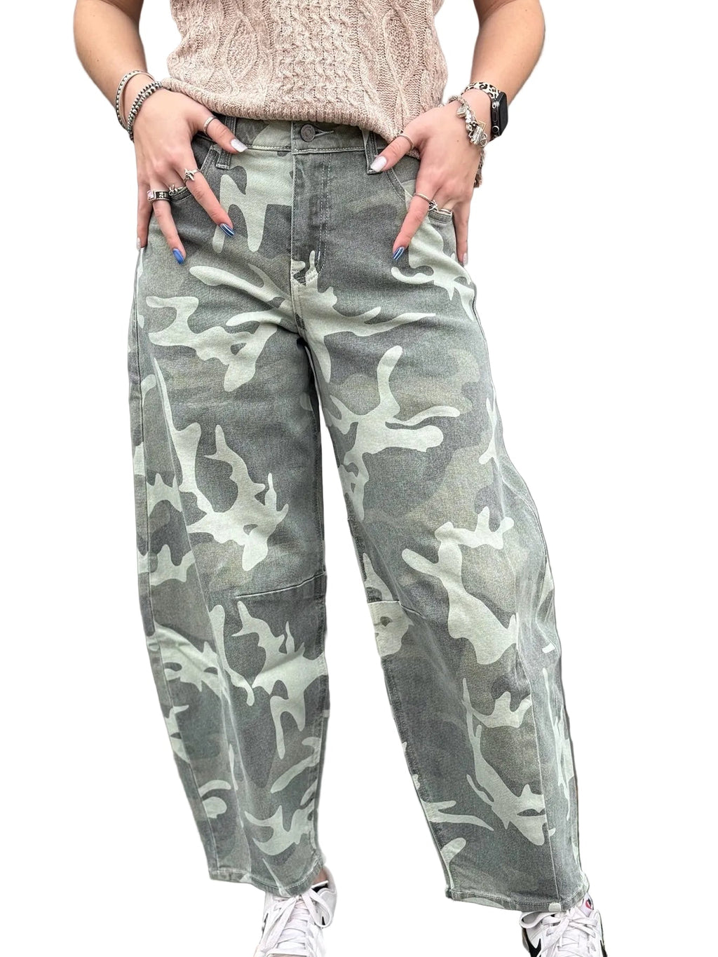 Camo Barrel Jeans