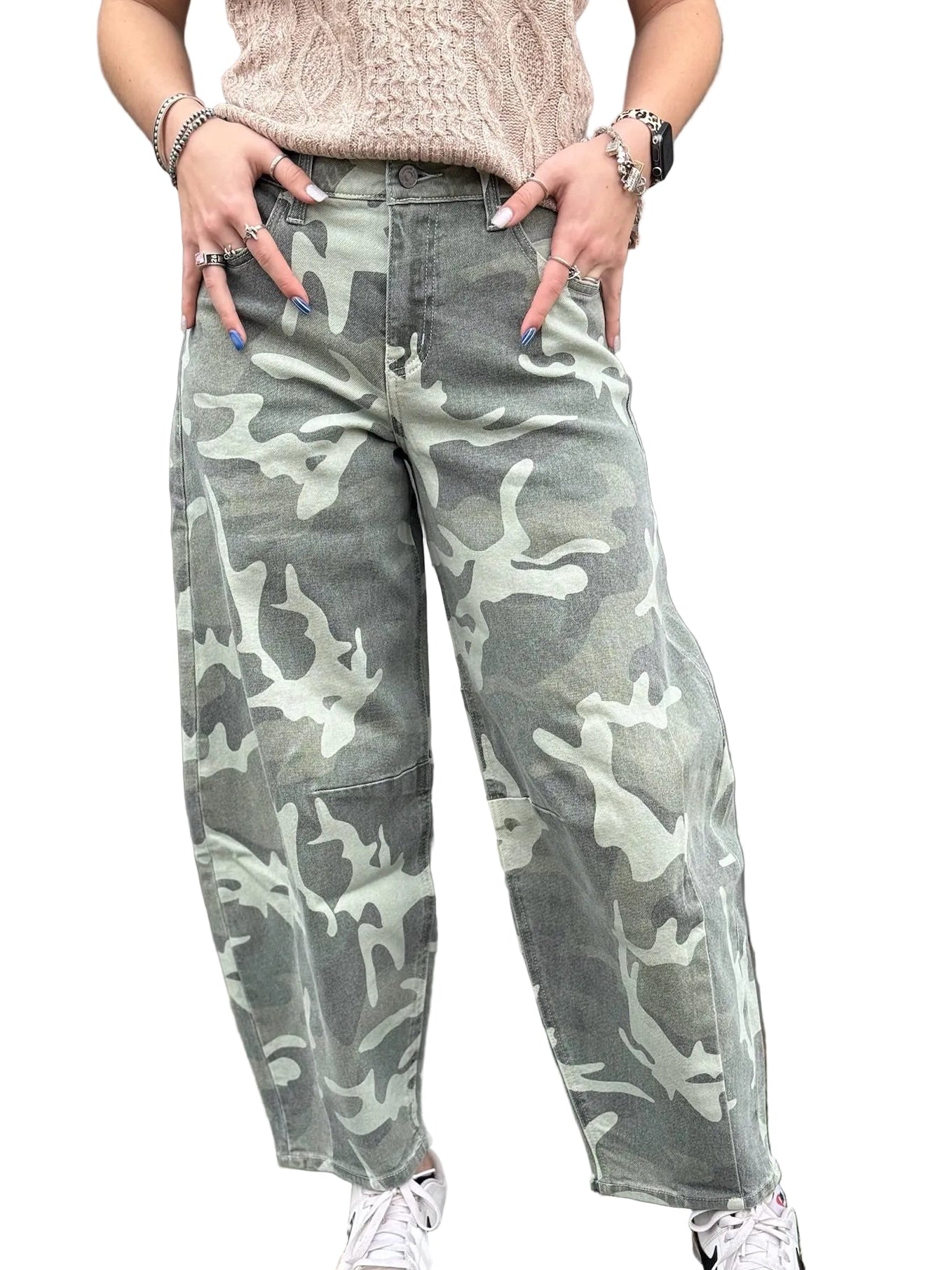 Camo Barrel Jeans