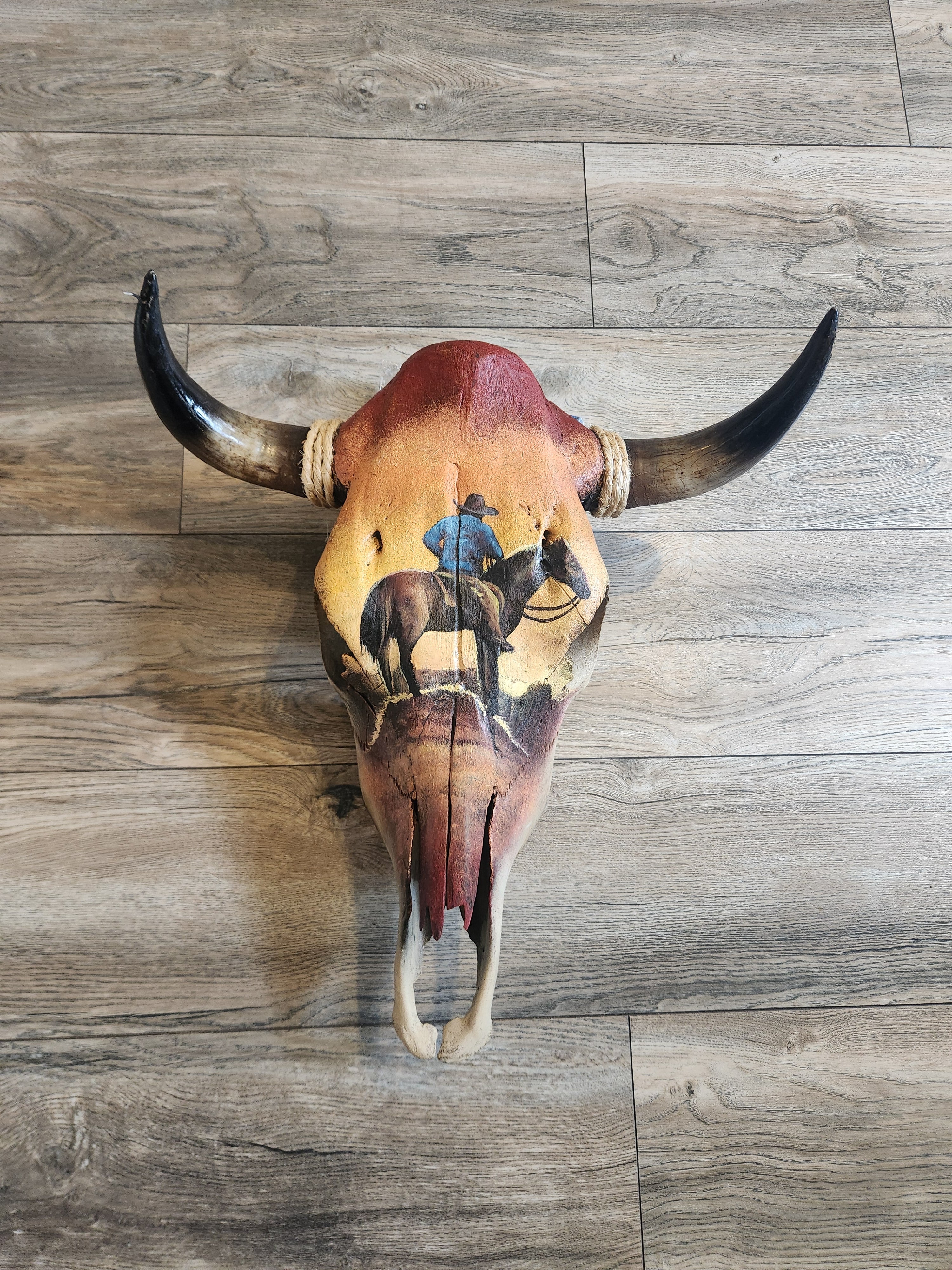 Painted Cow Skull