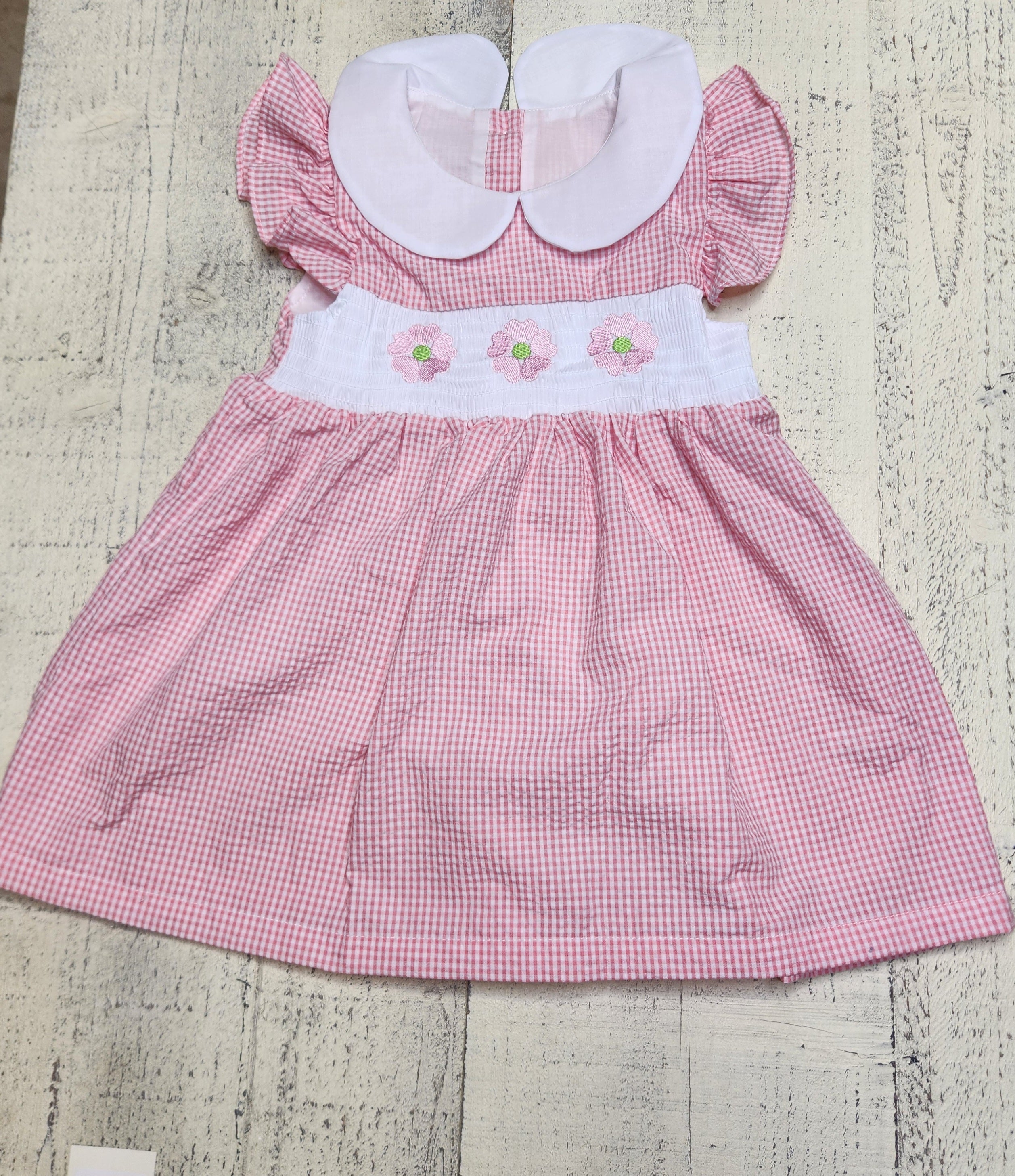 Girls Pink Gingham Dress