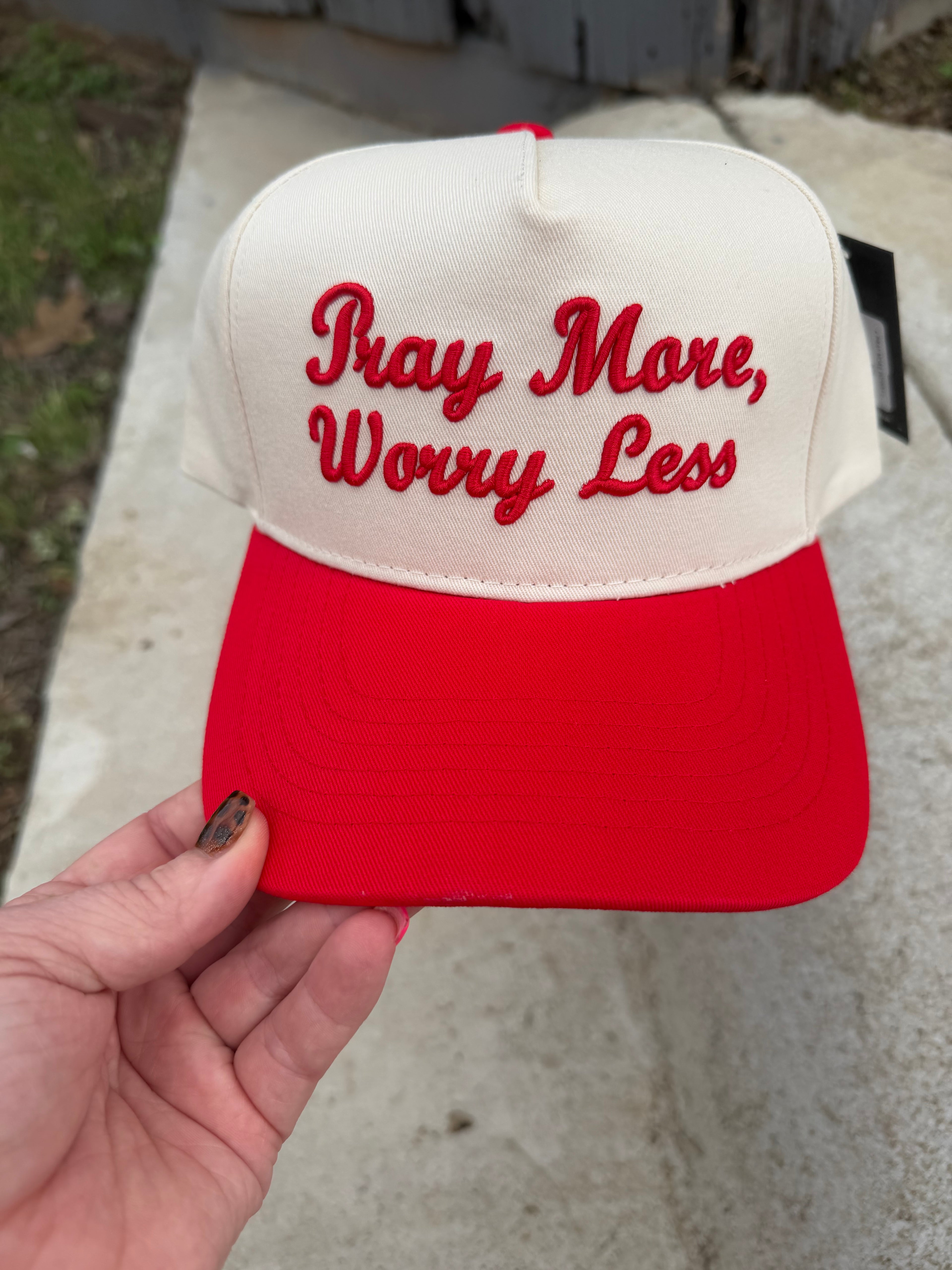 "Pray More, Worry Less" Trucker Hat
