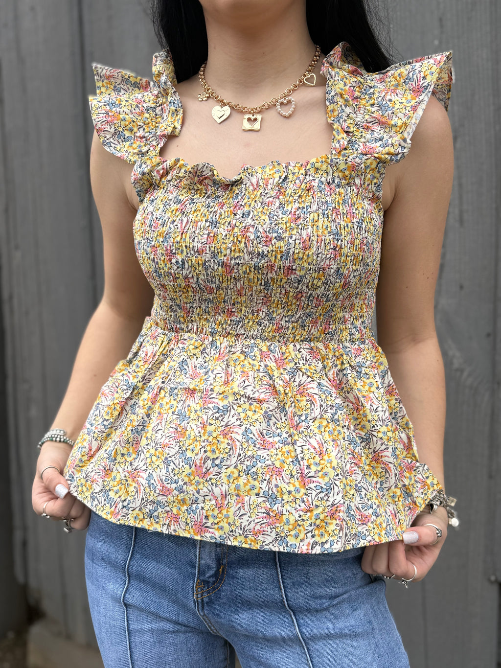 Floral Smocked Tank