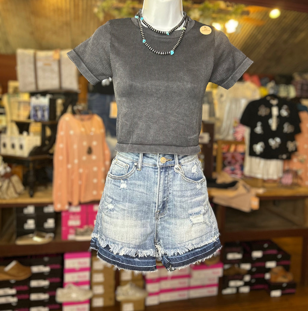 Black Short Sleeve Top