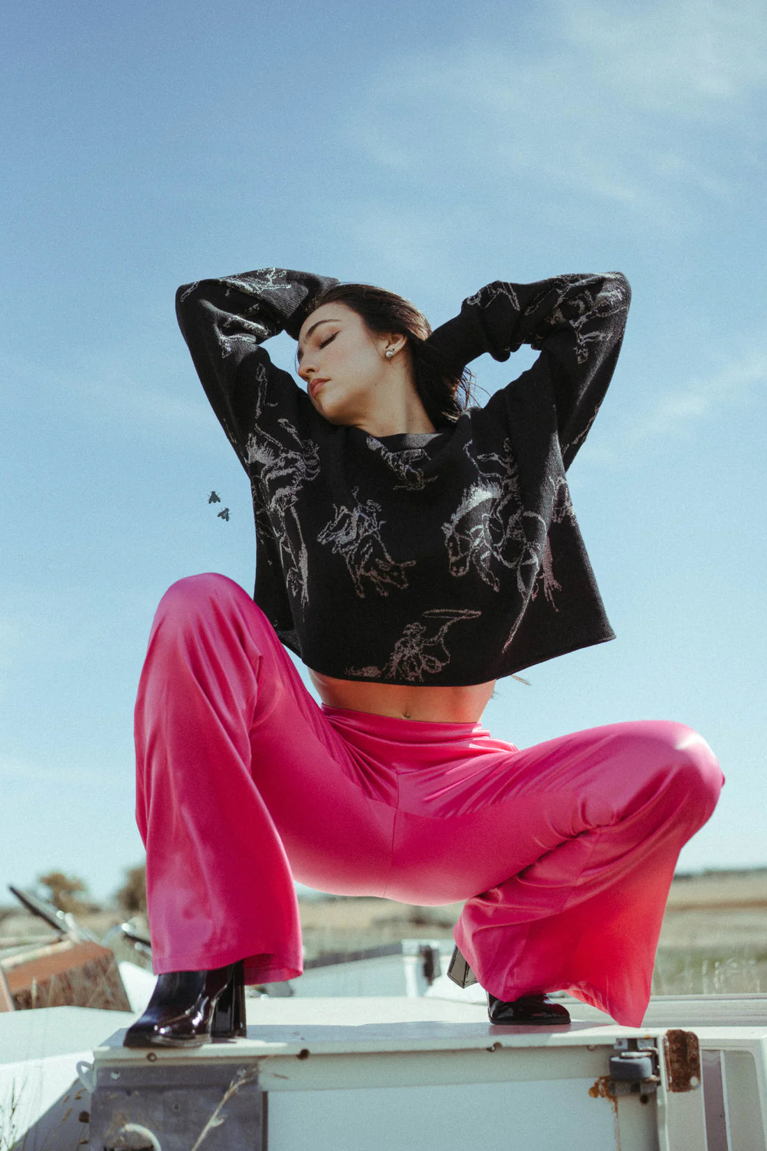 Sparkle Bucks Crop Sweater