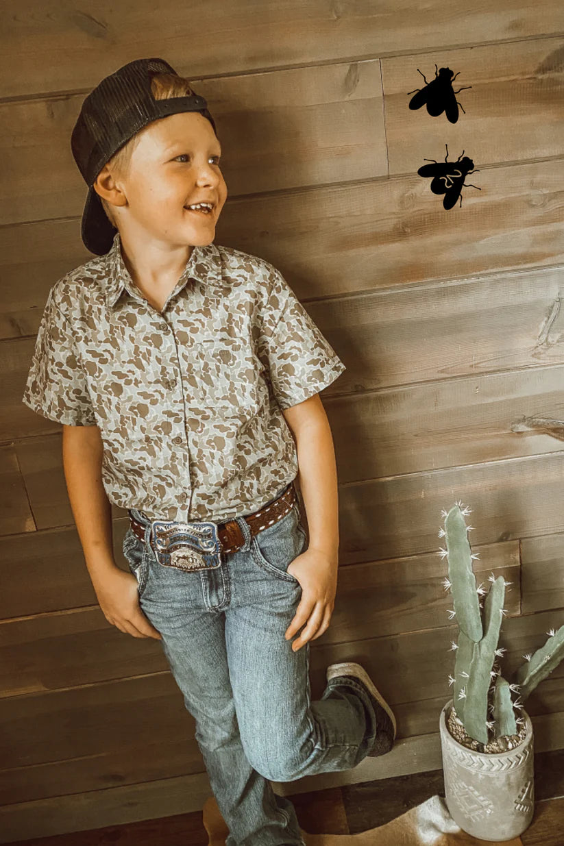 Cowboy Camo Kids Short Sleeve