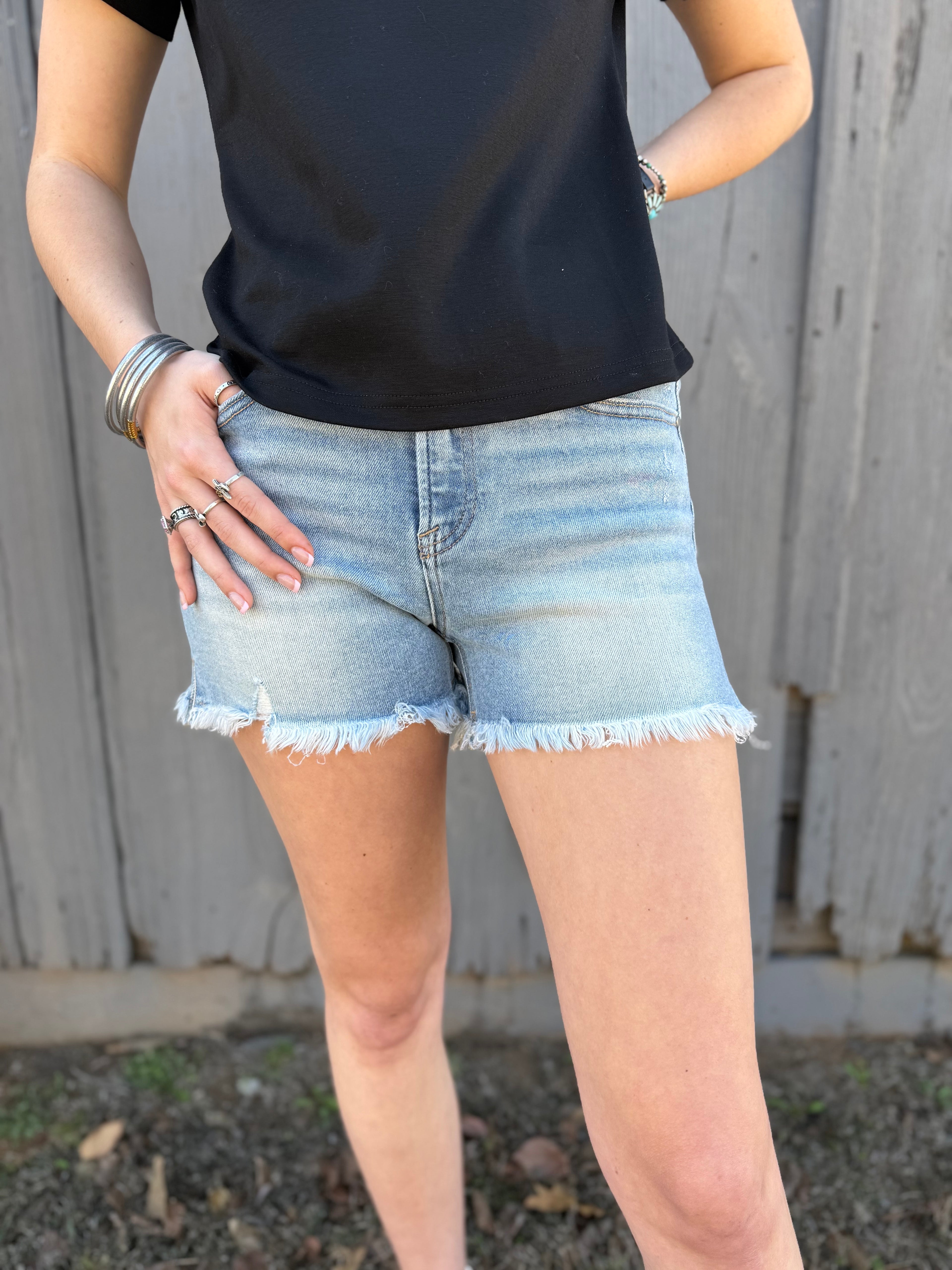 Steely High Rise Shorts