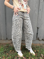 Leopard Barrel Jeans