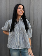 Ashley Blue Stripe Top