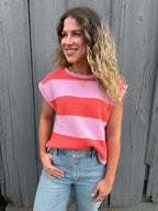 The Red & Pink Stripe Top