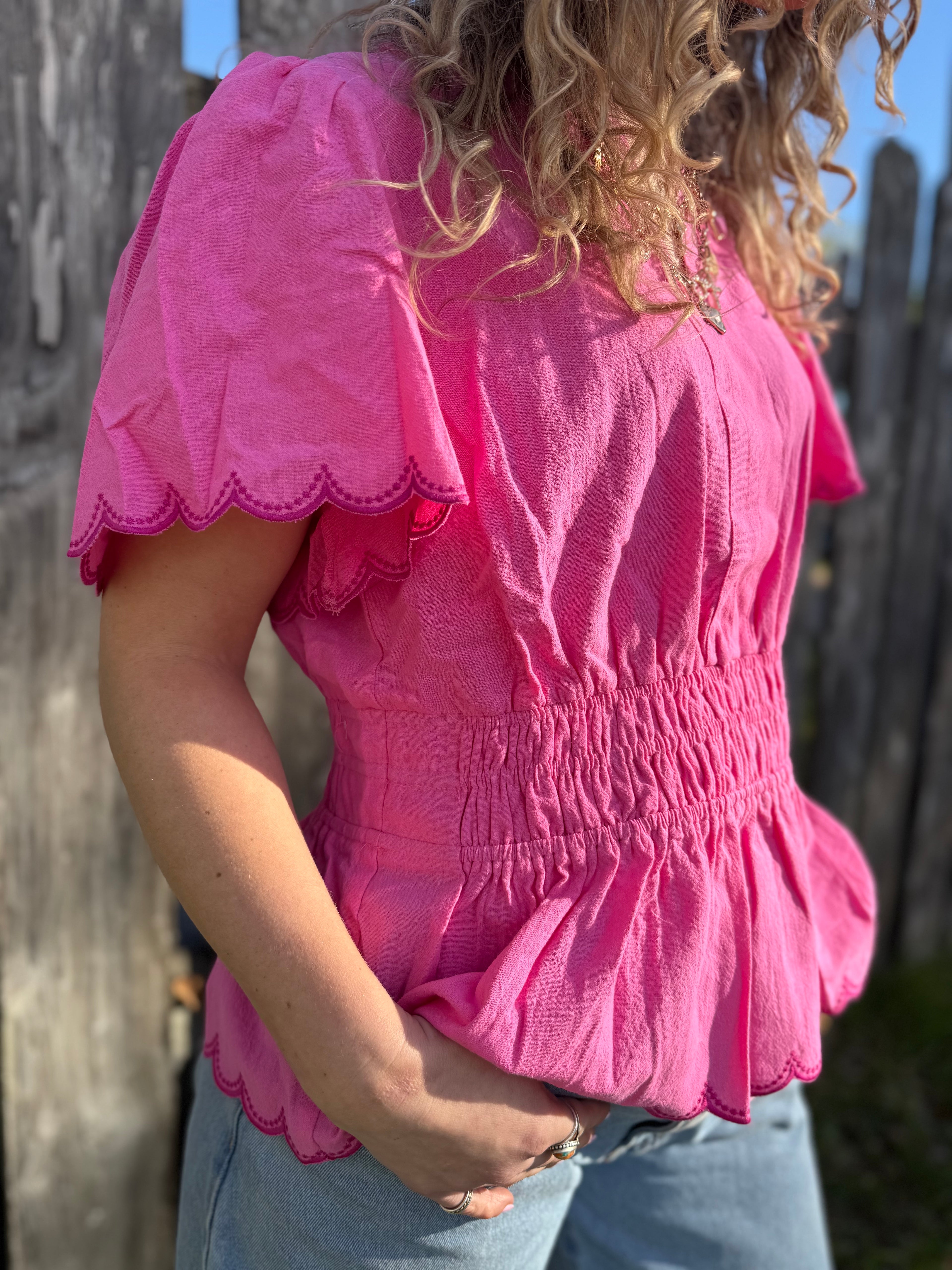 The Scalloped Smocked Top