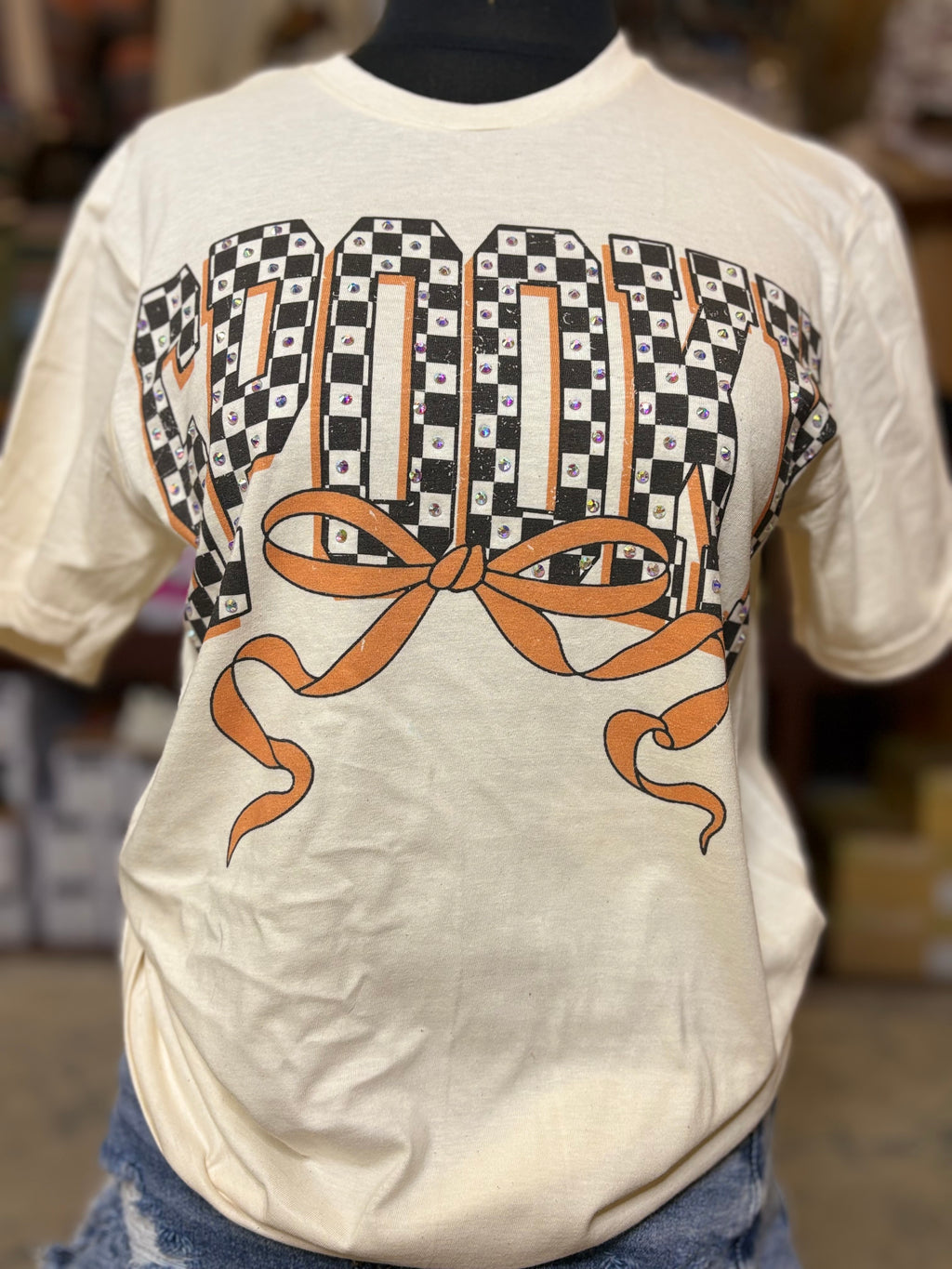 CHECKERED SPOOKY TEE