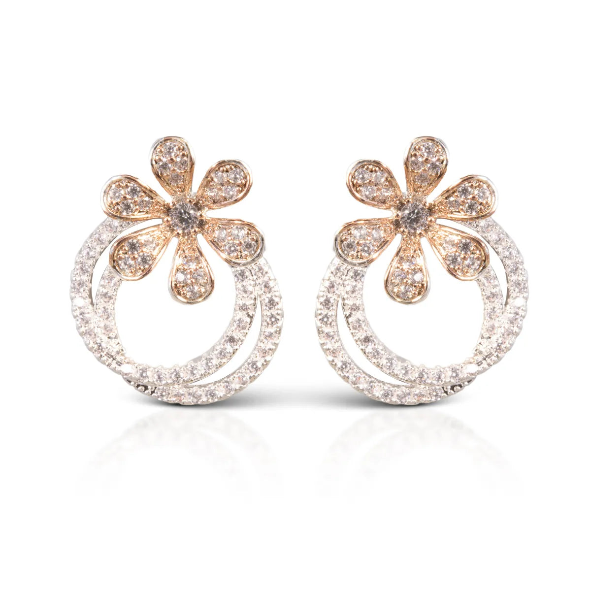 Amanda Blu Double Hoop Flower Earrings