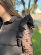 BLACK BOW PUFF VEST