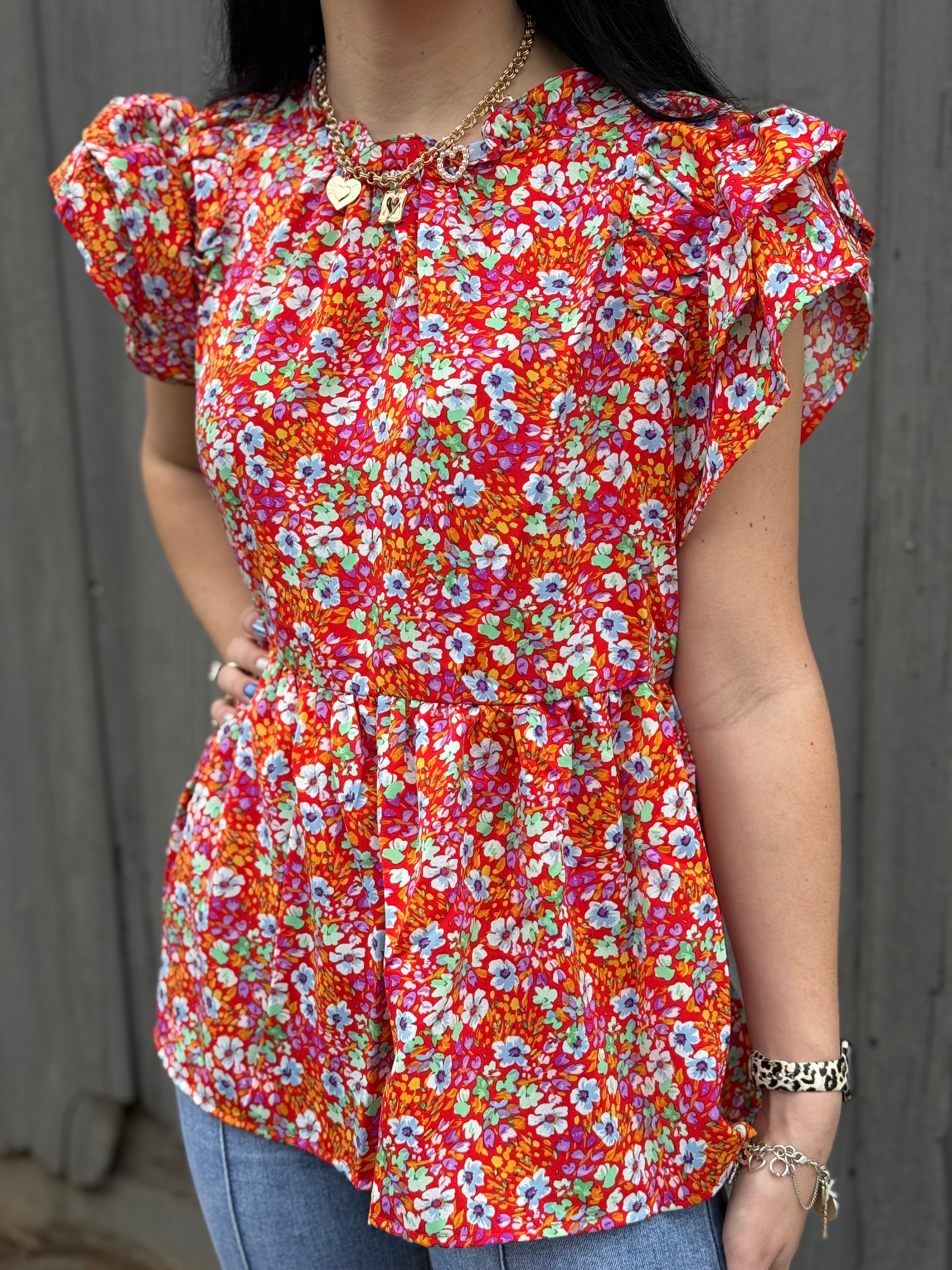 Emily Floral Babydoll Top