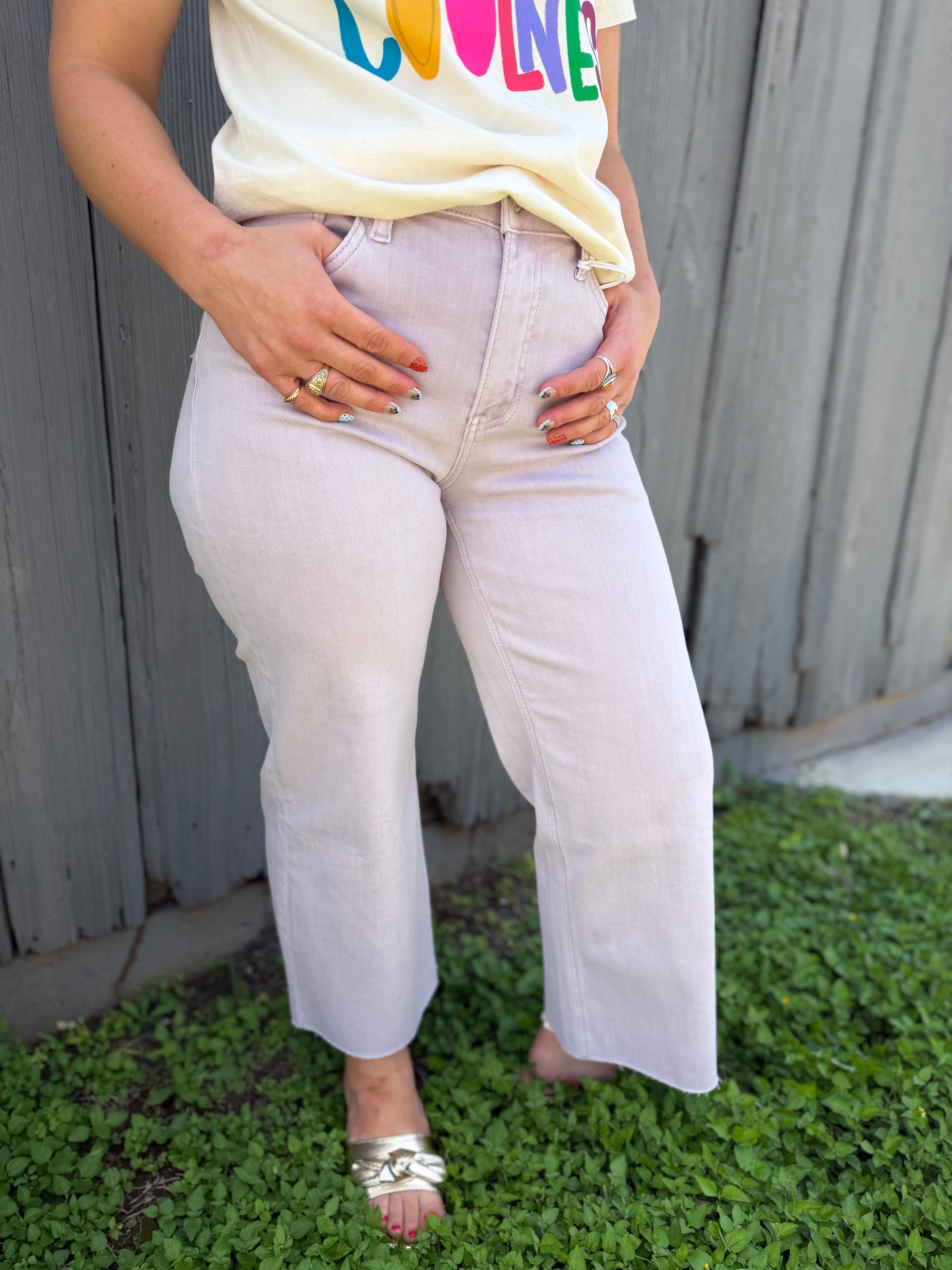 Olivia Lavender Wide Leg Jeans