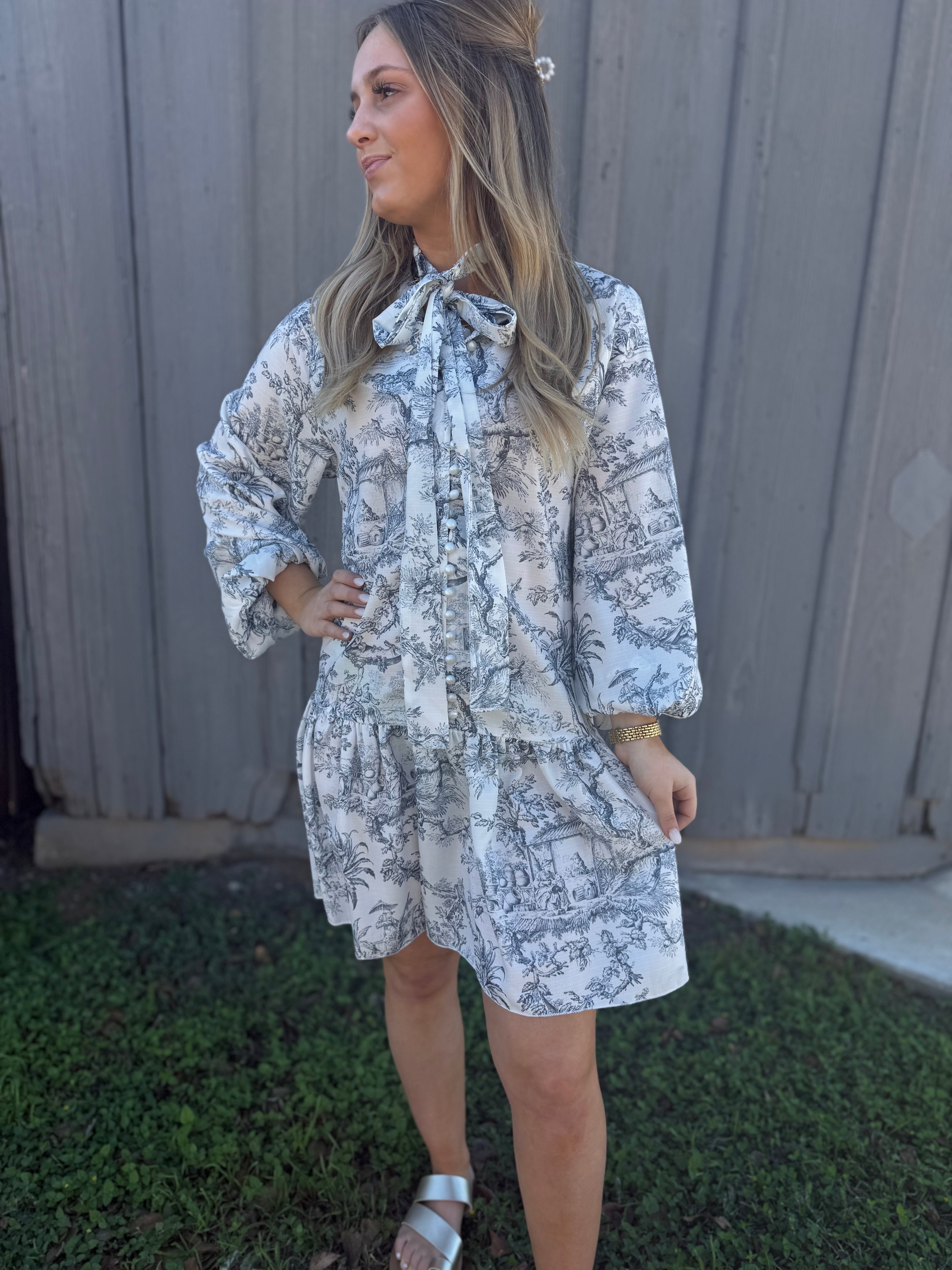 Vintage Pearl Bow Dress