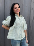 Ashley Sage Stripe Top