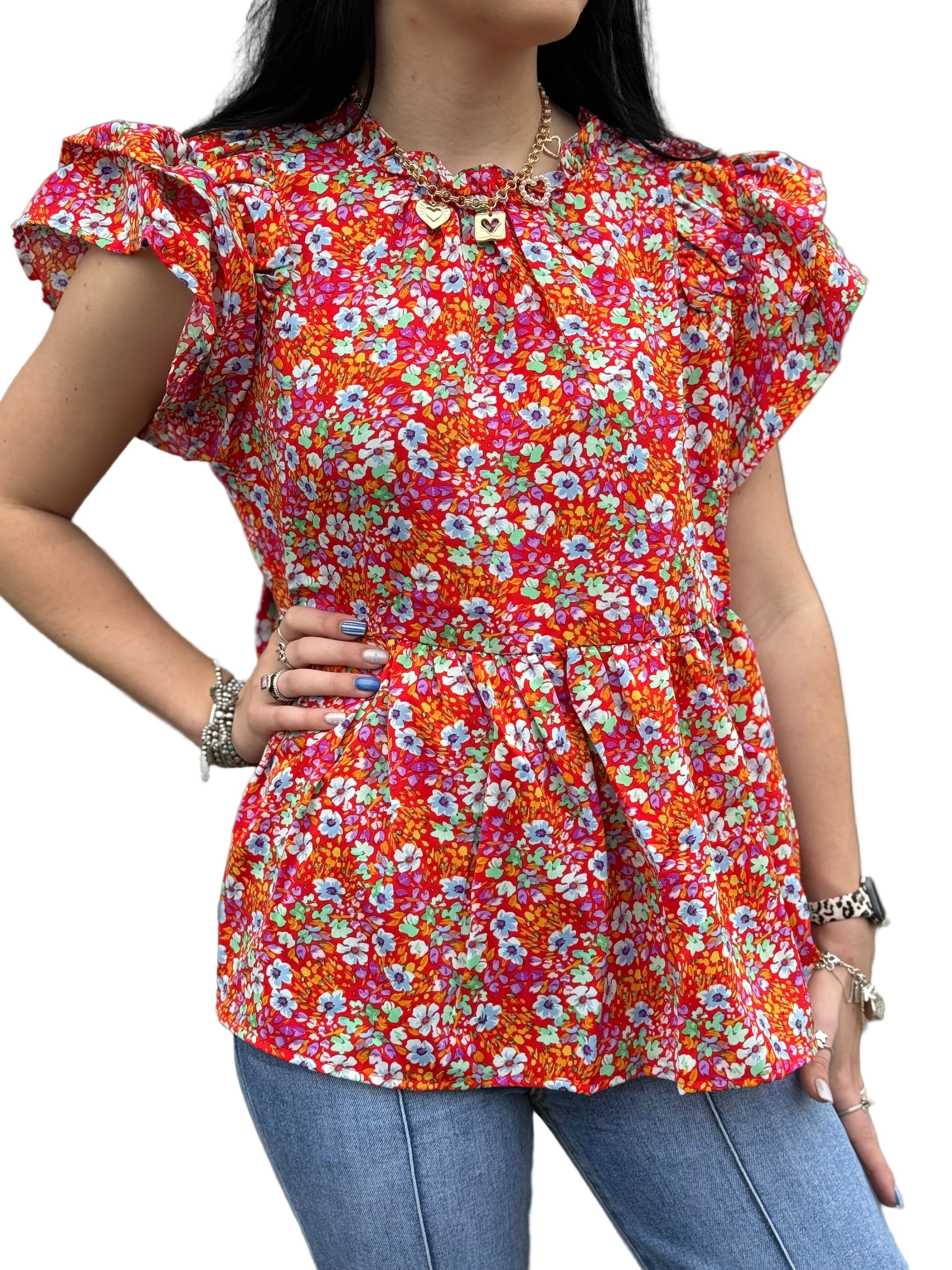 Emily Floral Babydoll Top