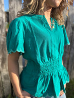 The Scalloped Smocked Top
