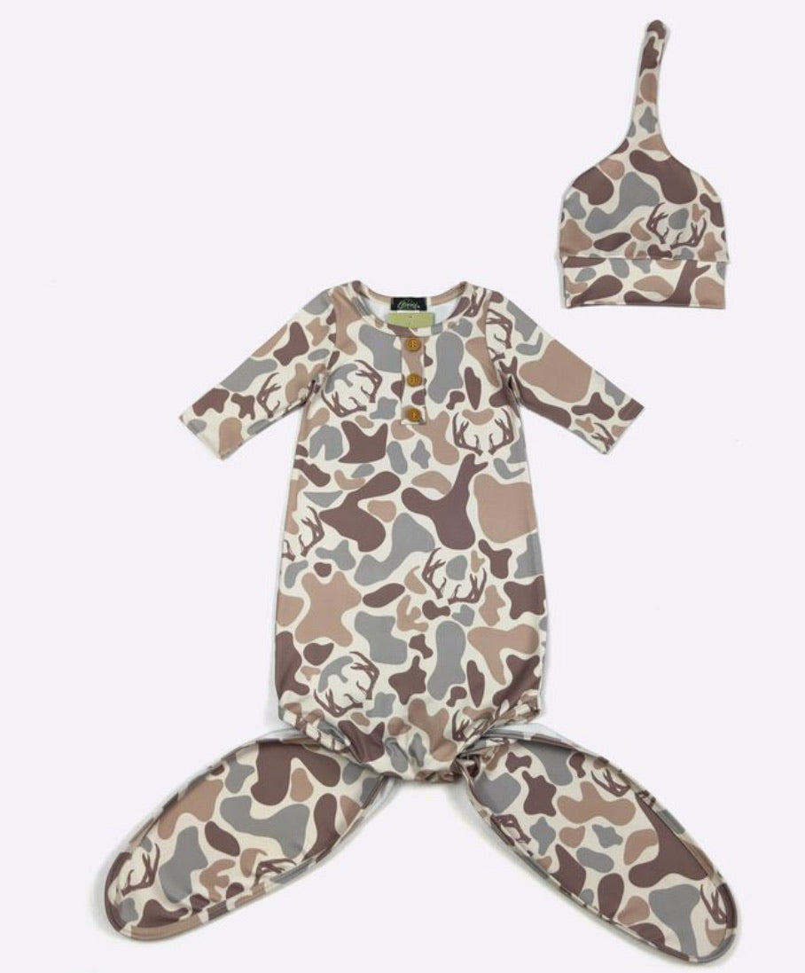 Antler Camo Knotted Gown