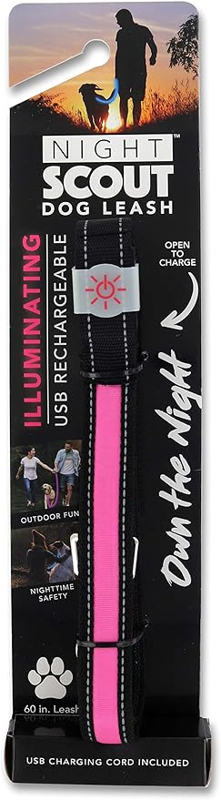 Night Scout Dog Leash - Pink