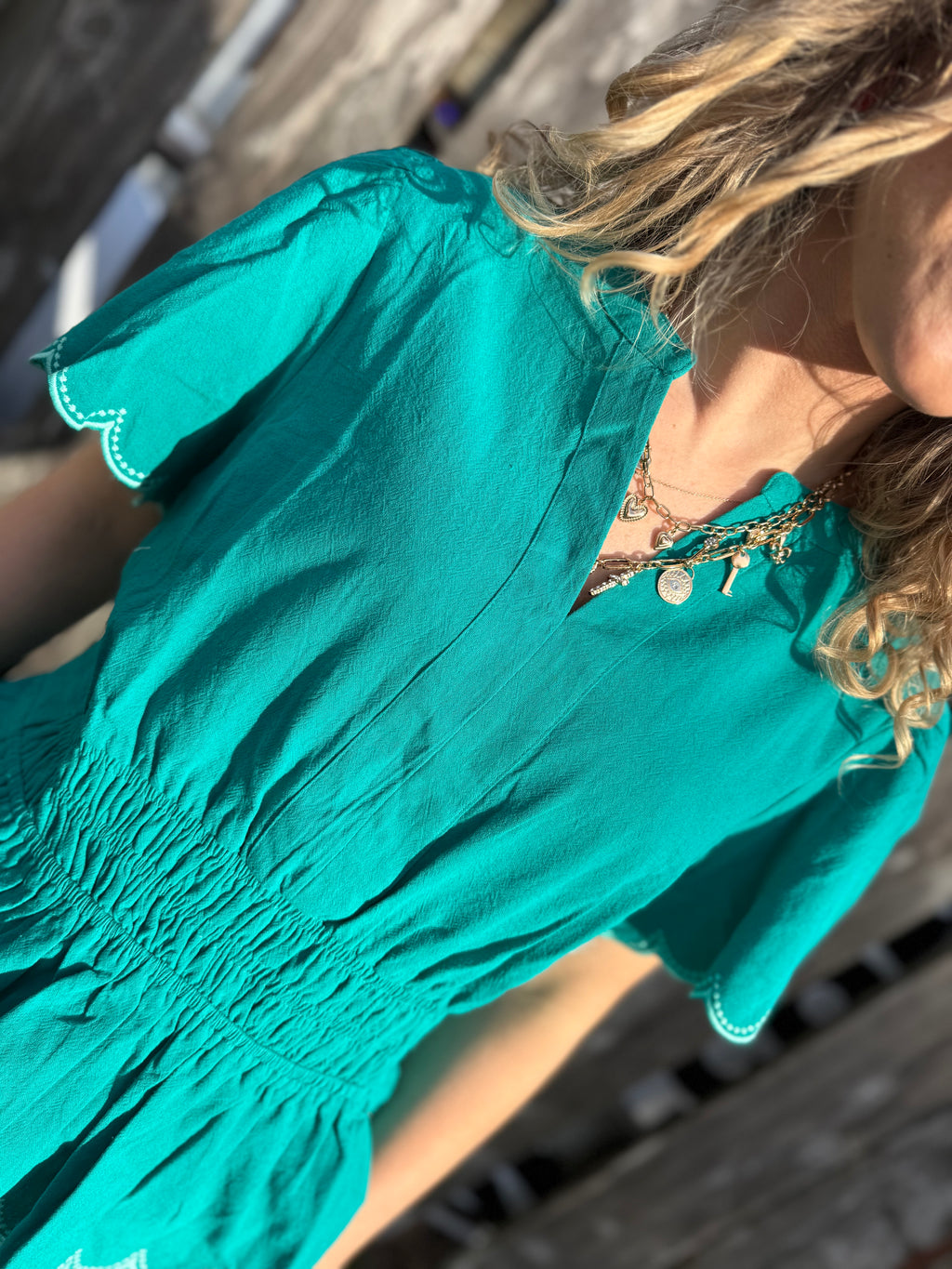 The Scalloped Smocked Top