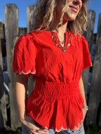 The Scalloped Smocked Top