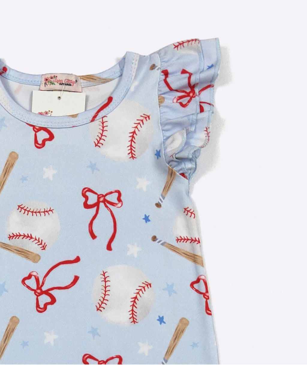 Baseball & Bows Romper