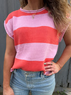 The Red & Pink Stripe Top