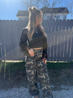 Black Ruffle Lace Top